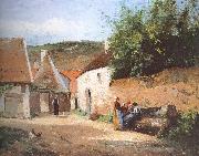 Camille Pissarro Chat village woman china oil painting reproduction